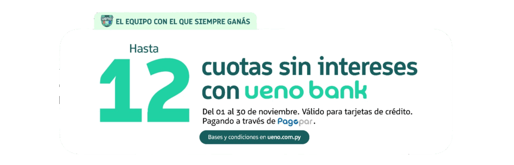 Métodos de pago: 12 cuotas sin intereses